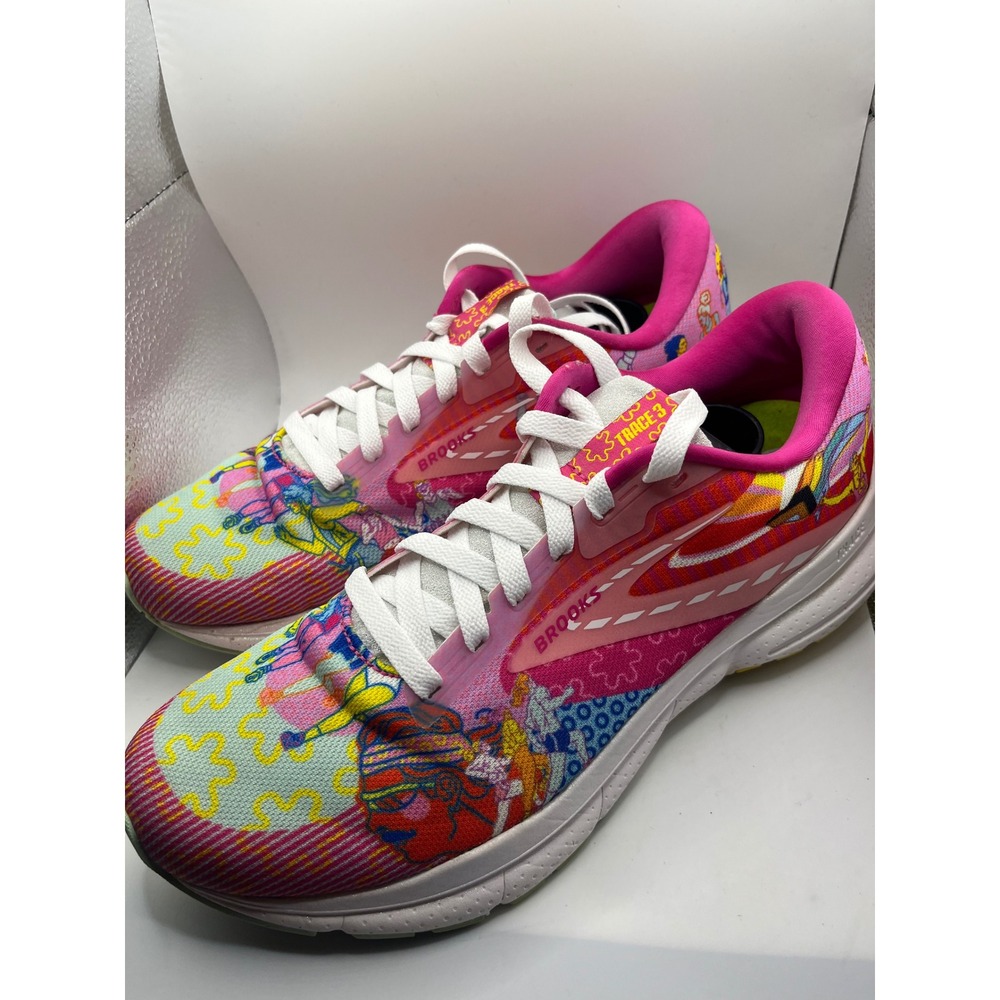 Brooks Trace 3 Adam Dalton Blake Graphic Running Shoes Men's Size 10 Pink‎ Multi